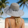 thumbnail image 3 of Straw Bucket Hats for Women Summer Wide Brim Beach Sun Hat Fisherman Hat with Bow Tie, 3 of 6