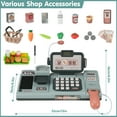 thumbnail image 3 of Toy Cash Registers for Kids, 35 Pcs Pretend Play Cash Register with Scanner, Sound, Play Food, Credit Card, Mobile Payment Function, Grocery Store Play Toys for Boys & Girls, Blue, 3 of 8
