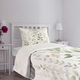 thumbnail image 4 of Ambesonne Green Quilted Bedspread Set 2 Pcs, Urban Jungle Leaves Dreamy, Twin Size, Multicolor White, 4 of 4