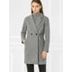 thumbnail image 3 of Abrigos de invierno raglán cruzados con solapa con muesca para mujer Gris XL, 3 of 6