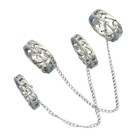 2 Pieces Fashion Chain Finger s Punk Gothic Vintage Stacking