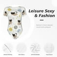 thumbnail image 4 of Junzan Justaucorps à Manches Courtes et Col Rond Imprimé Chat Mignon pour Femmes, T-shirt Mode Aguichant une Pièce Col Rond Justaucorps Aguichant pour Sortir-TTG, 4 of 7