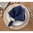 thumbnail image 3 of SARO 793.NB20S 20 in. Square Whip Stitched Design Napkin  Navy Blue - Set of 4, 3 of 5