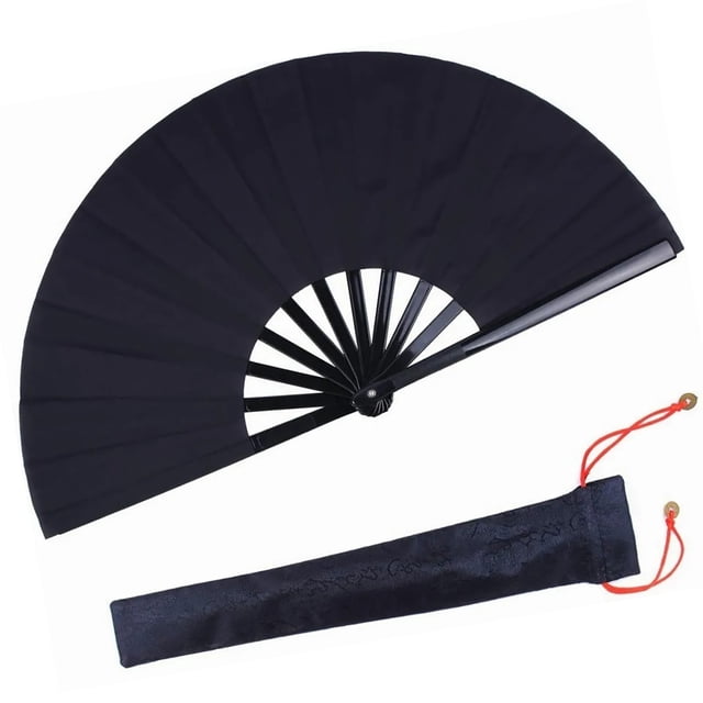 Abanico de Kung FuAbanico de Kung Fu Abanico plegable de mano Abanico plegable negro Valor excepcional Jadeshay A