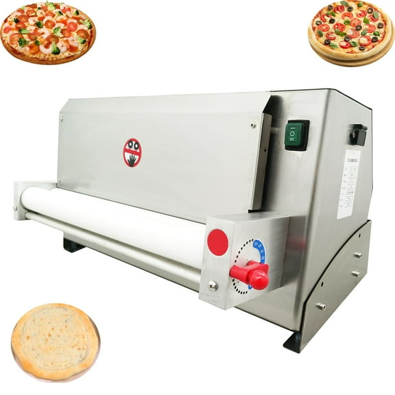 Automatic Pizza Dough Roller Sheeter Single Roller Electric Pizza Pastry Making Machine Dia. 4"-19"