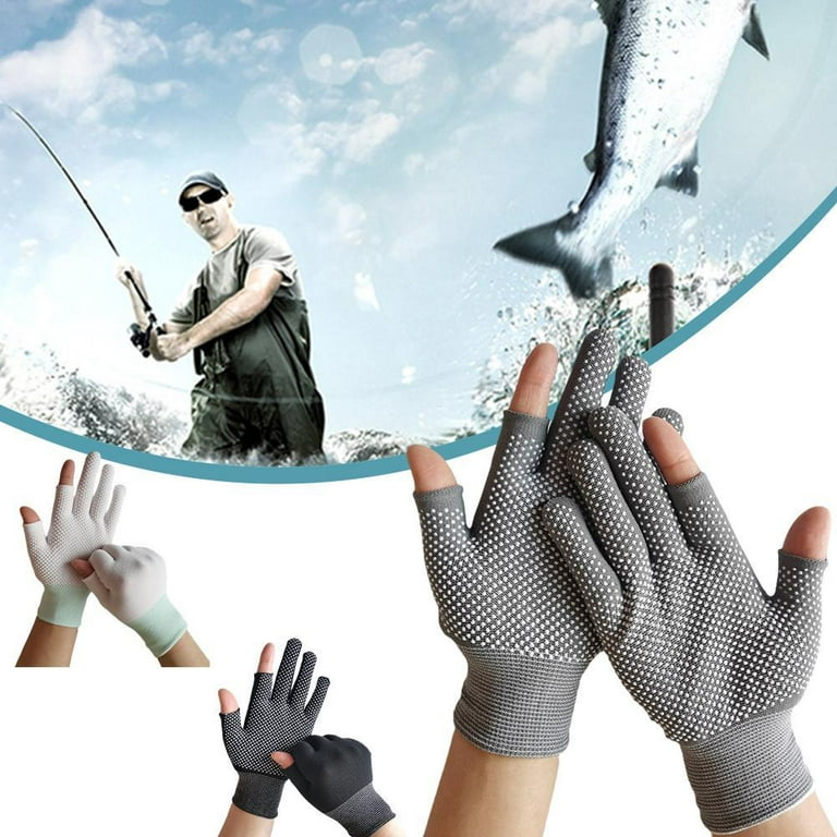 Anti-Slip Fishing Gloves Breathable Sunscreen Antiskid Open/Half Fingers  Cycling H5O3