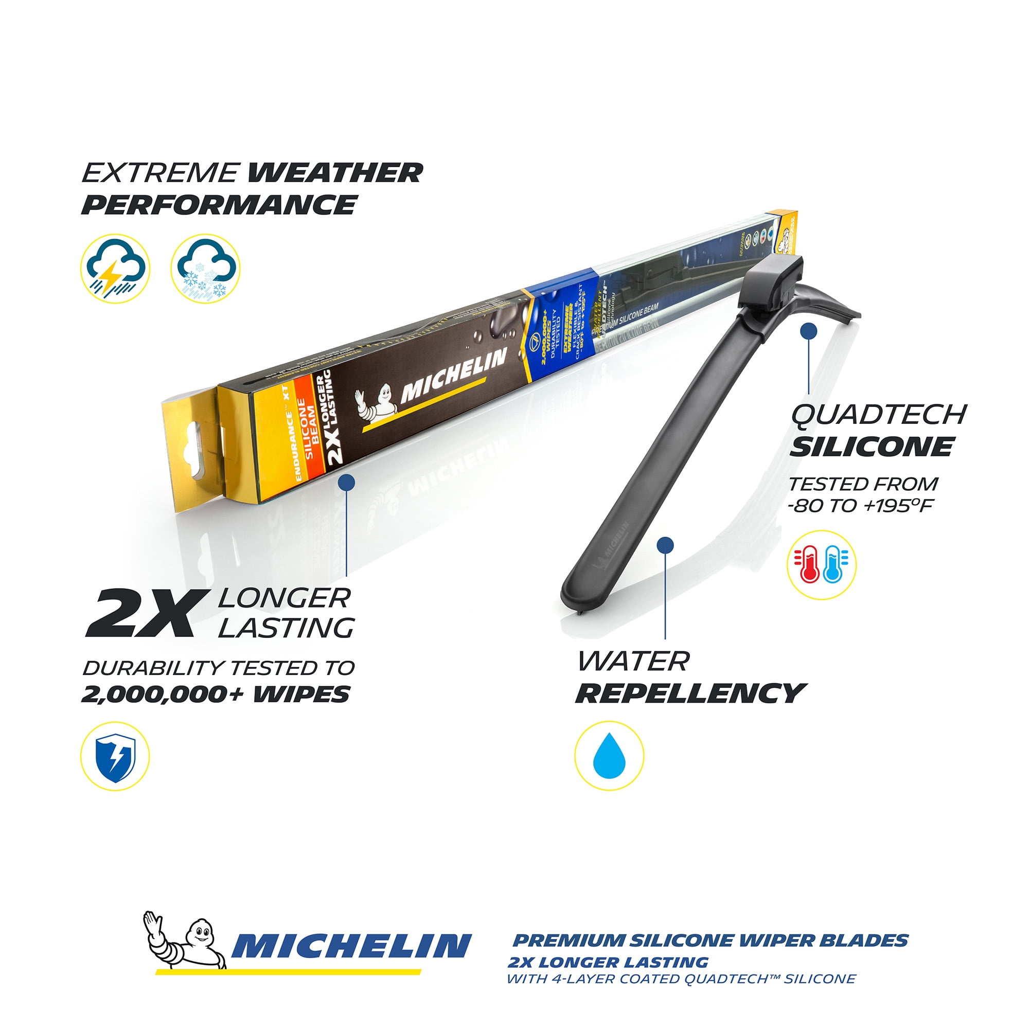 Michelin Endurance XT Advanced Silicone Wiper Blade 26",Last 2X Longer