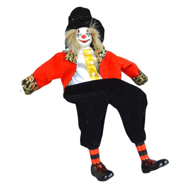 Muñeco de Payaso Figura Decorativa Cerámica Muñeca de Arlequín Coleccionable con Detalles Realistas y Tela Adecuado para Regalo Decoración del Hogar
