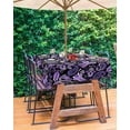 thumbnail image 3 of Outdoor Tablecloth with Umbrella Hole and Zipper 60 x 102 Inch Retro Flowers Abstract Paisley Purple Table Cover for Rectangular Tables Waterproof Tabletop Collection for Patio Garden Picnic Camping, 3 of 6