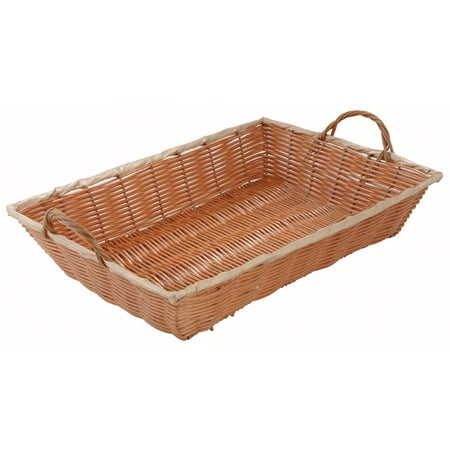 

Poly Woven Basket Rectangular w/Handles 16 x 11 x 3 Natural 2 packs