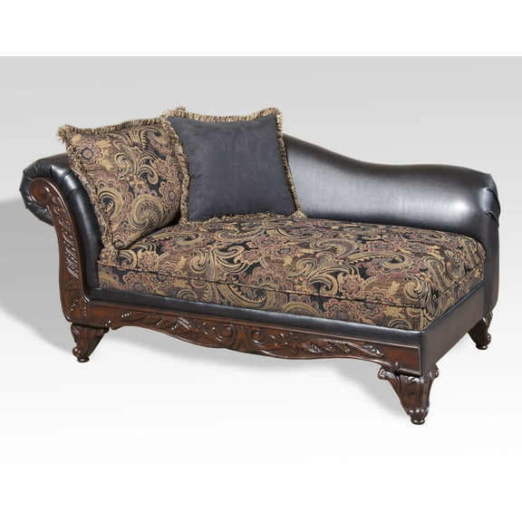 Roundhill Furniture San Marino 2-Tone Chocolate Microfiber Chaise