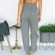 thumbnail image 4 of Pntutb Mujer Moda Casual Color Sólido Cintura Alta Con Cordones Pantalones Sueltos Pantalones Largos Pntutb Pntutb-571, 4 of 9