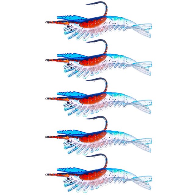 5pcs 6cm 3g Jig Soft Señuelo Simulación Pesca Camarón Cebo Tackle (A)