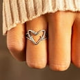 thumbnail image 2 of 925 Sterling Silver Rings, Vintage Thumb Rings for Women, Minimalist Silver Heart Love Ring, Promise Ring, Gifts for Her, 2 of 7
