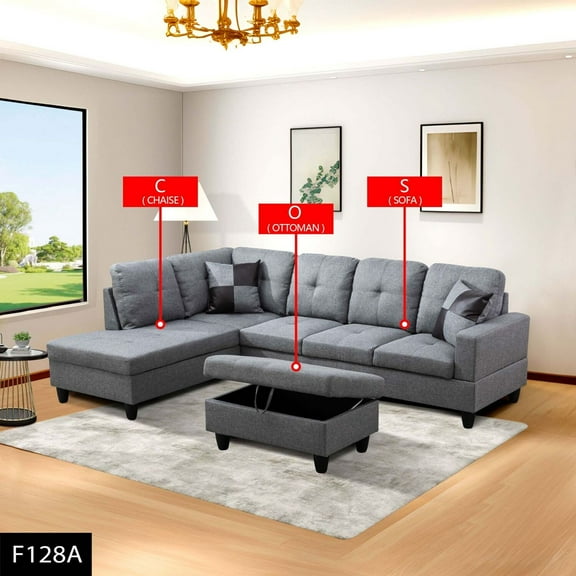 Lifestyle Furnitures 3 pieces sectional sofa