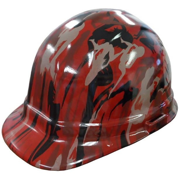 Camo Bootie Red Hydro Dipped Hard Hats Cap Style
