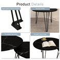 thumbnail image 3 of Yoneston 27.56" Round Nesting Coffee Table Set of 2, Wooden Tabletop End Table with Sturdy Metal Legs for Living Room Bedroom, Black, 3 of 12