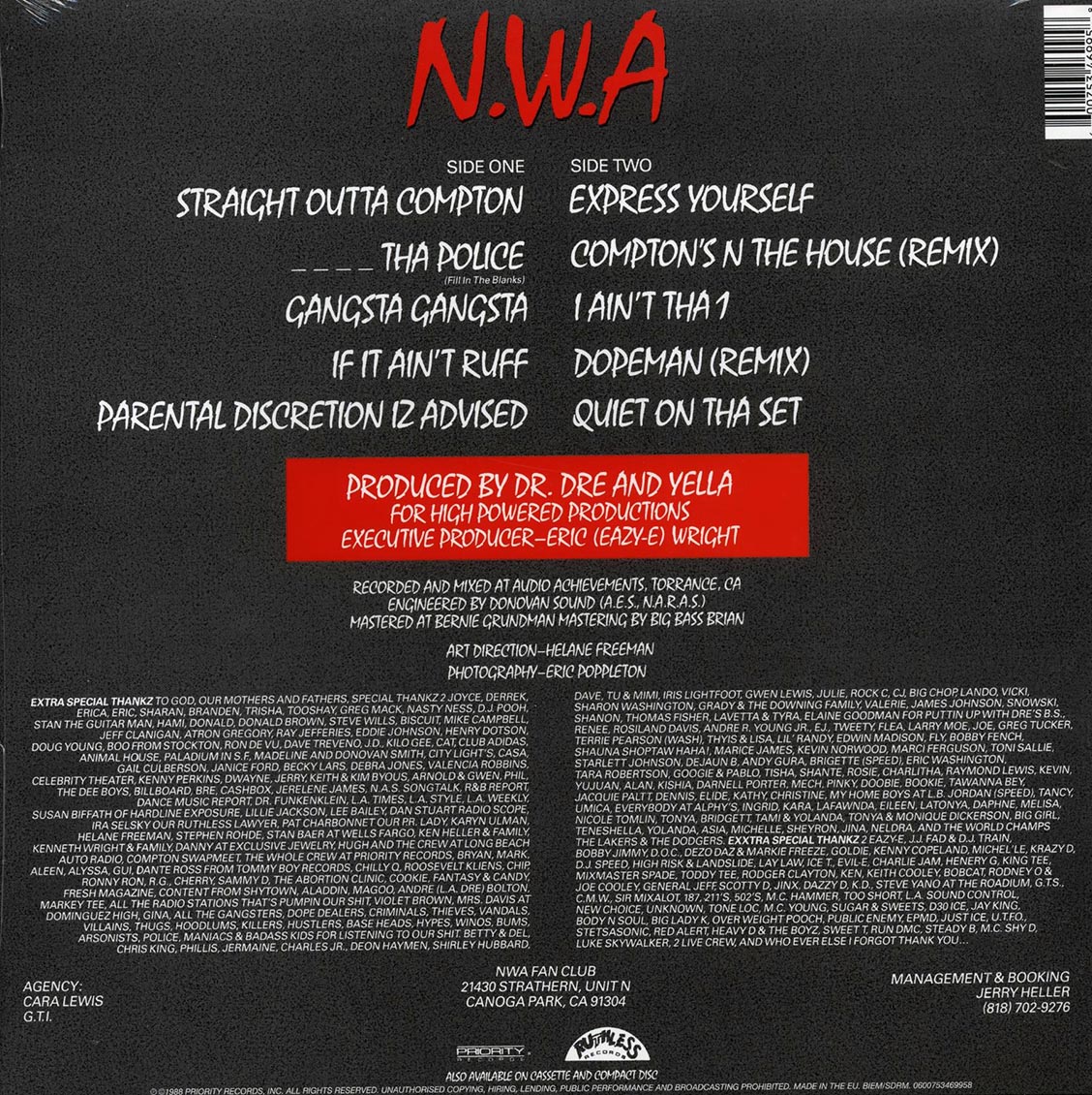 N.W.A., Vinyl, Straight Outta Compton, Music & Performance