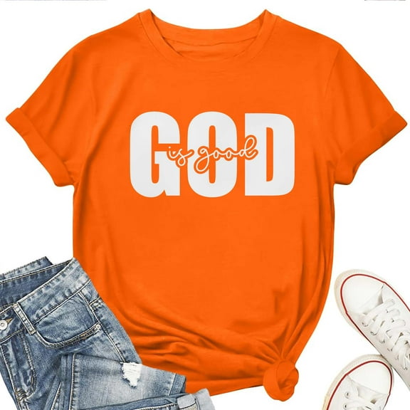 God Is Good Women's T-Shirt – Christian Faith Graphic Tee, Religious Inspirational Top, Casual Bible Verse Shirt for Church or Everyday