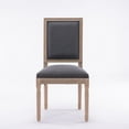 thumbnail image 4 of Contemporary Upholstered Antique Painting Linen Dining Chairs, Retro Dining Chairs with Rustic Wood Legs, Armless Kitchen Chairs with Square Back, Parson Chairs(Gray,Set of 4), 4 of 10
