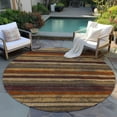 thumbnail image 6 of Addison Rugs Chantille Indoor/Outdoor Transitional Stripes Chocolate Washable Round Rug, 8' x 8', 6 of 6