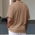 thumbnail image 5 of Men's Polo Shirt Knit Textured Stretchy Casual Short Sleeve Collared Button Split Loose Fit Summer Golf Shirts,M, 5 of 5