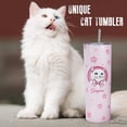 thumbnail image 3 of Cute Cat Tumbler with Lid and Straw - Cherry Blossom Sakura Cat Cup - Pink kawaii Cat Skinny Tumbler, Water Bottle, Coffee Mug - Metal Thermal Insulated Tumblers 20 Oz - Cat Gifts for Cat Lovers, 3 of 6