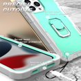 thumbnail image 3 of SaniMore for iPhone 13 Pro Max 6.7" 2021 Case with Hidden Bracket Rugged Heavy Duty Protective [Hard PC Back + Silicone Bumper] Shokcproof Anti-drop Tri-layer Hybird Armor Shell, Gray/Mint, 3 of 7