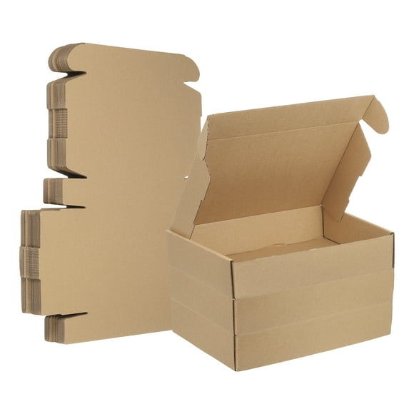10 x 7 x 2 Inch Shipping Boxes, 30 Pack Extra Hard Corrugated Cardboard Box Cute Carton Boxes Literature Mailer for Mailing Packaging Small Business Gift Storage,Brown