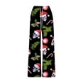 thumbnail image 4 of Fiaer Christmas Pants for Women Plus Size Lace up Trousers High Waisted Casual Funny Graphic Slacks with Pocket Black XL, 4 of 6