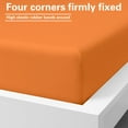 thumbnail image 3 of Super Soft and Durable​​ Microfiber Fitted Sheet, Machine Washable Fitted Bed Sheet with 15 inches Deep Pocket, Queen, 60 x 80 inches, Orange, 3 of 7