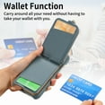 thumbnail image 3 of ELEHOLD for iPhone 13 Luxury Leather Wallet Case with Back Flip Card Slots RFID Blocking Zipper Cash Pocket Stand Function Ring Holder Support Magnetic Car Mount Shockproof Case,blue, 3 of 9