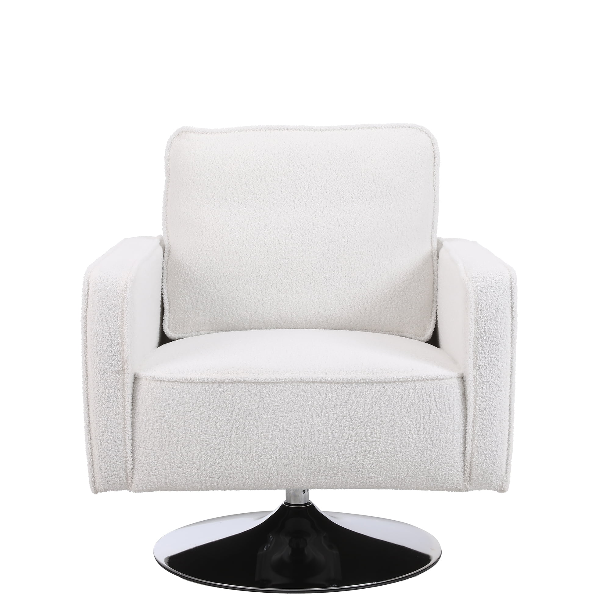 Kadyn Swivel Accent Barrel Chair, Linen Armchair with 360 Degree Swiveling and Side Pocket for Living Room, White Kadyn Swivel Accent Barrel Chair, Linen Armchair with 360 Degree Swiveling and Side Pocket for Living Room, White