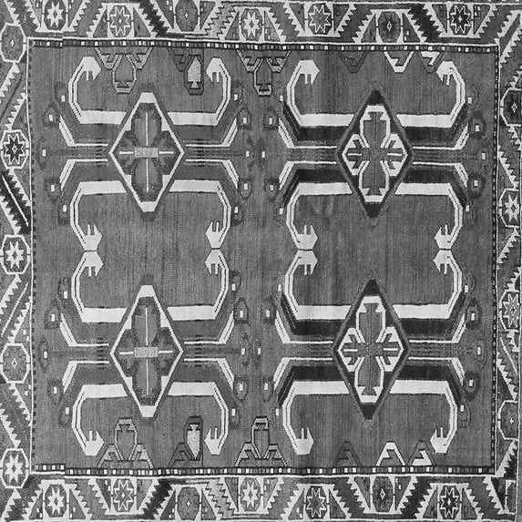 Ahgly Company Indoor Square Persian Gray Traditional Area Rugs, 6' Square
