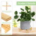 thumbnail image 5 of Set of 5 Short Wooden Plant Stand 5 Size, Single Floor Flower Planter Stand, Outdoor Clearance Plant Holders Indoor Stand, Mid Century Modern Plant Stand Riser Shelf for Display (Nature), 5 of 7