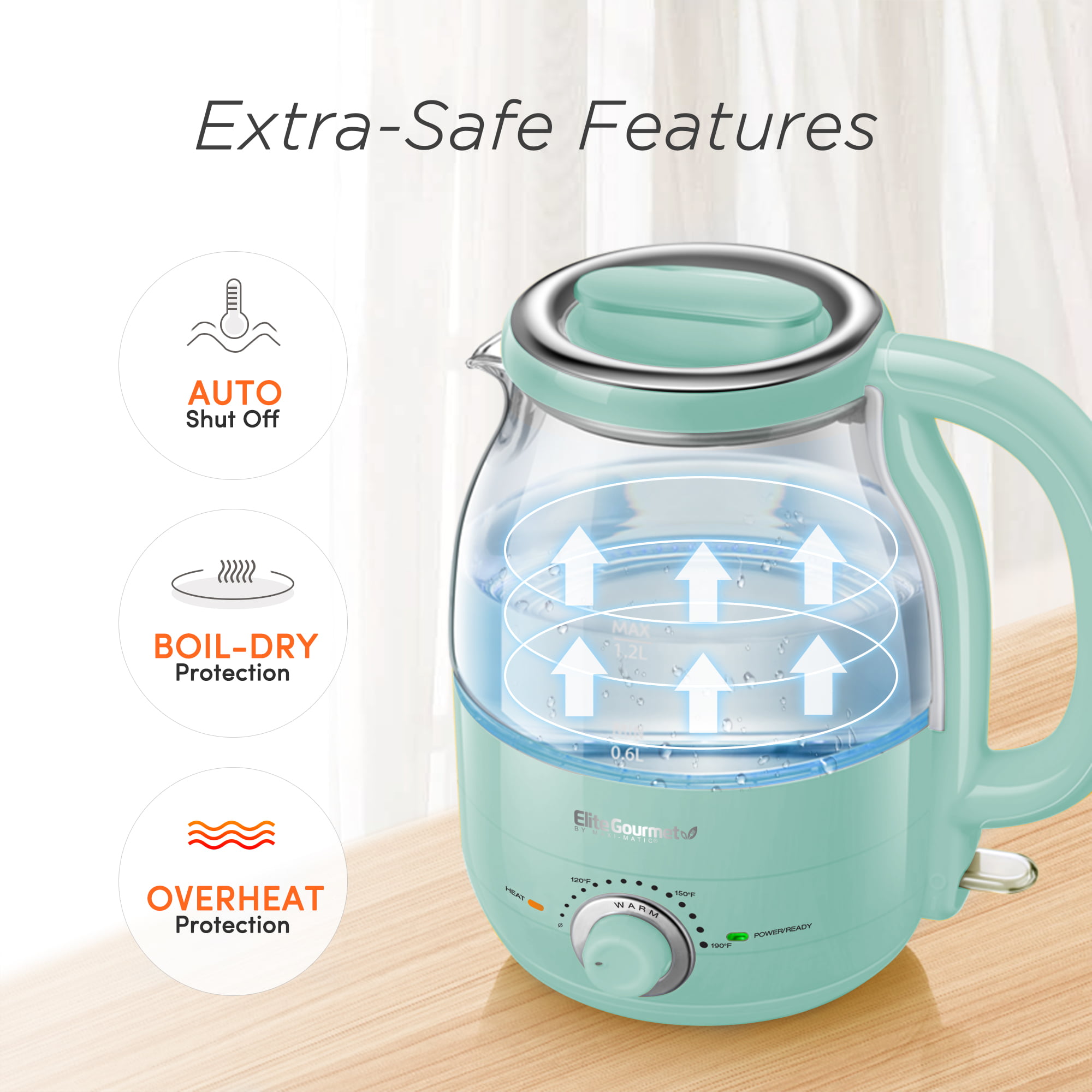 0.6L Electric Kettle Health Mini Preserving Pot Glass Boiled Tea