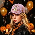 thumbnail image 5 of Baseball Caps for Men and Women with Halloween Embroidery Casual Cute Costume Headwear Soft Baseball Hats for Men Everyday Wear Purple One Size, 5 of 5