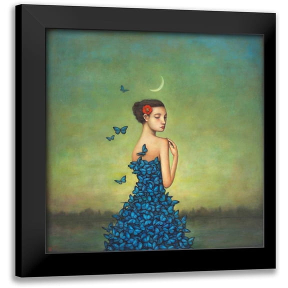 Huynh, Duy 12x12 Black Modern Framed Museum Art Print Titled - Metamorphosis in Blue