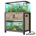 thumbnail image 2 of Dextrus Heavy Duty Metal Aquarium Stand with Power Outlets, 40-55 Gallon Fish Tank Stand, Turtle Tank, Reptile Terrarium with Cabinet, 670LBS Capacity-Gray, 2 of 11
