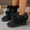 Black, variant on Women's Slip on Mid Calf Boots, Fur Ball Warm Versatile Snow Design with Cushion Sole, Cozy Boots for Cold Weather Gift