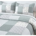 thumbnail image 4 of Soul & Lane Memory Lane 3-Piece Cotton Quilt Set - Queen Size with 2 Shams, Sage Green Patchwork Quilted Comforter, Lightweight Country Pieced Bedspread, Neutral Modern Farmhouse Bedding, 4 of 4