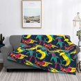 thumbnail image 2 of Fotbe Colorful Sharks Manta de Franela con Estampado, Manta Ultrasuave para Cama, Sofá, Auto, Hipoalergénica y Antibolitas-60"x50", 2 of 6