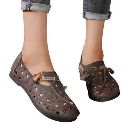 

ERTUTUYI Fashion Womens Breathable Lace Up Shoes Flats Casual Shoes Grey 39