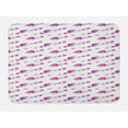 thumbnail image 1 of Polar Bear Bath Mat, Mother and Constellation Bears in Watercolor Style Pattern, Plush Bathroom Decor Mat with Non Slip Backing, 29.5" X 17.5", Magenta Purple and White, by Ambesonne, 1 of 2