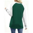 thumbnail image 6 of Women’s Long Sleeve Color Block Raglan T Shirt Casual Loose Fit Crew Neck Basic Top Fashion Fall Tee for Everyday Wear,Army Green,M, 6 of 7