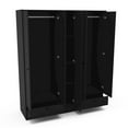 thumbnail image 4 of Polifurniture Denmark 71 in. 5 Door Adult Armoire with 2 Drawers, Shelves & 2 Hanging Rods, Black Wood, 4 of 11