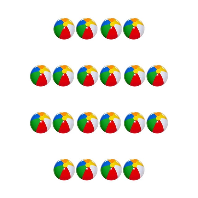 Bewildely 2 paquetes / lote Ball Party Fun comienza con globos fáciles de inflar Amplia aplicación PVC Beach Ball Sea Pool Party Inflable 6 bola de 6 colores 40cm 10Conjunto