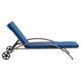 thumbnail image 4 of CorLiving Patio Sun Lounger - Blended Gray with Blue Fabric Cushions, 4 of 10