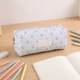 thumbnail image 4 of Small Quilted Makeup Bag, Zipper Cosmetic Pouch | Purse Storage Holds Makeup Beauty Essentials,Travel Items Blue, 4 of 6