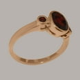 thumbnail image 3 of LBG British Made 18k Rose Gold Natural Garnet Womens Anniversary Ring - 33 size options - Size 5, 3 of 6
